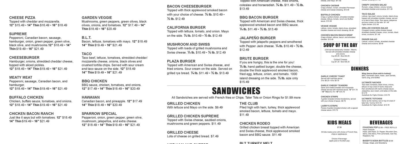 Searles Bar & Grill Menu