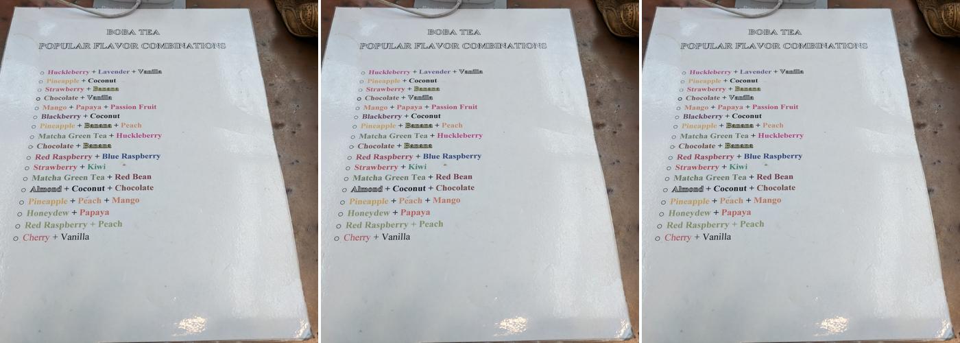 Bamboo Espresso Menu