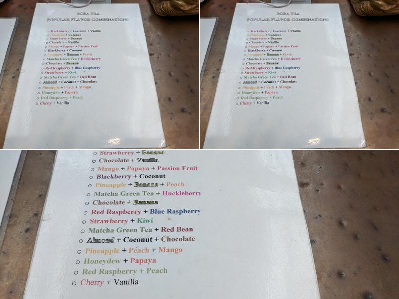 Bamboo Espresso Menu