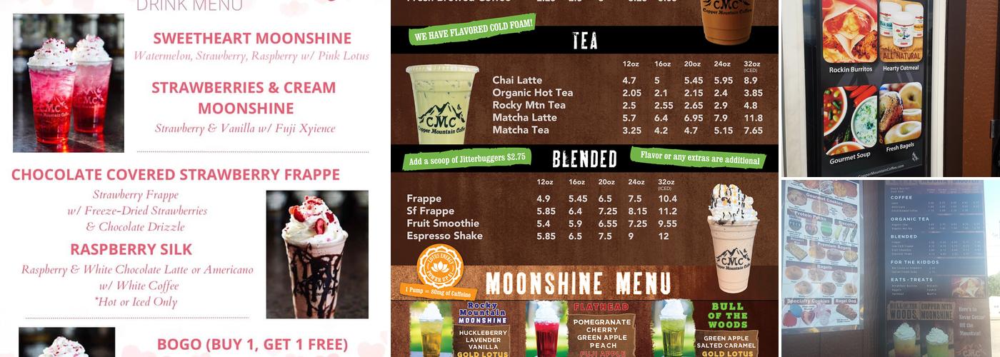 Copper Mountain Coffee Menu