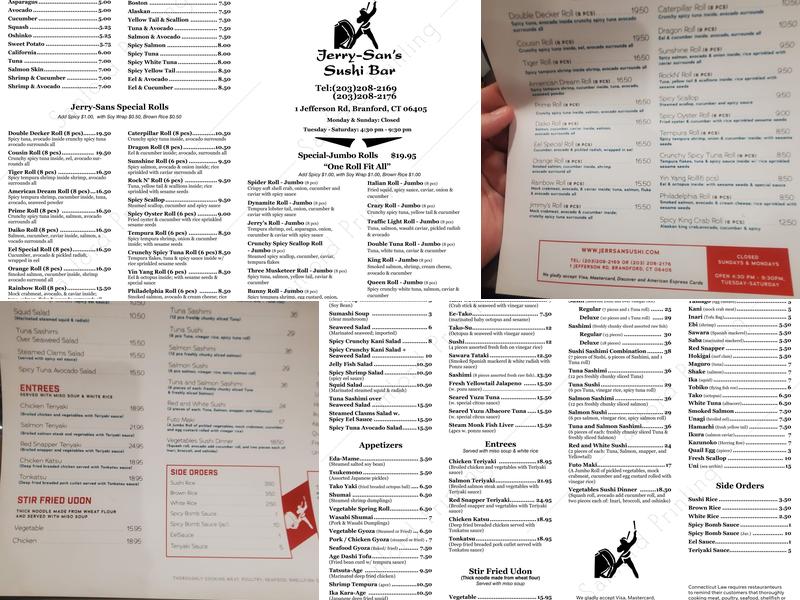 Daiko Jerry San's Sushi Bar Menu