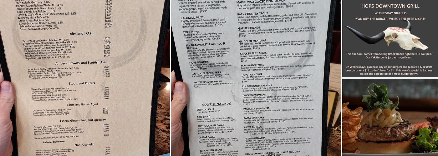 Hops Downtown Grill Menu