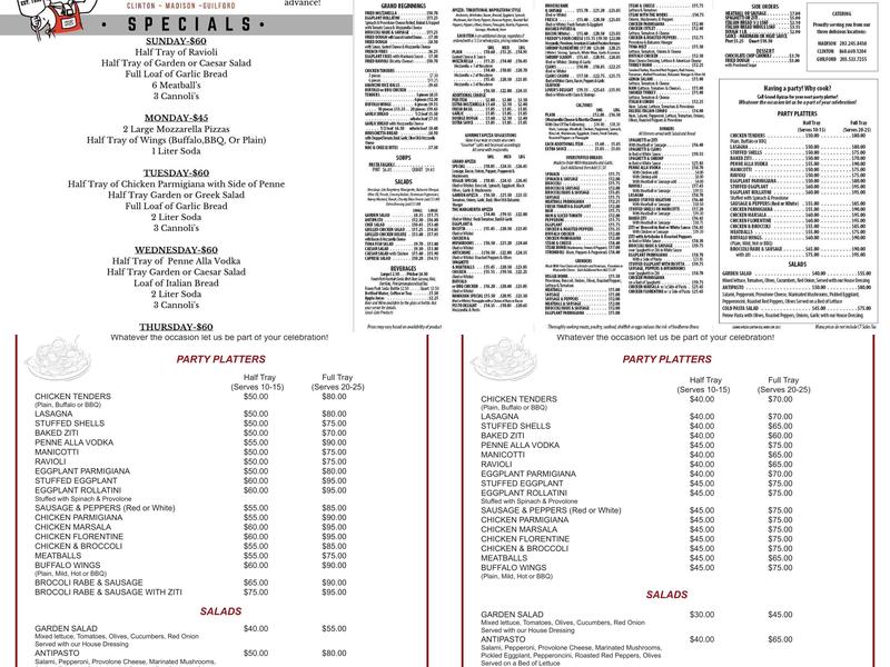 Grand Apizza Shoreline Inc Menu