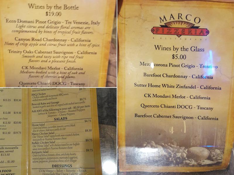 Marco Pizzeria & Restaurant Menu