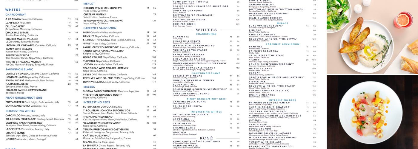 Oceans 234 Menu
