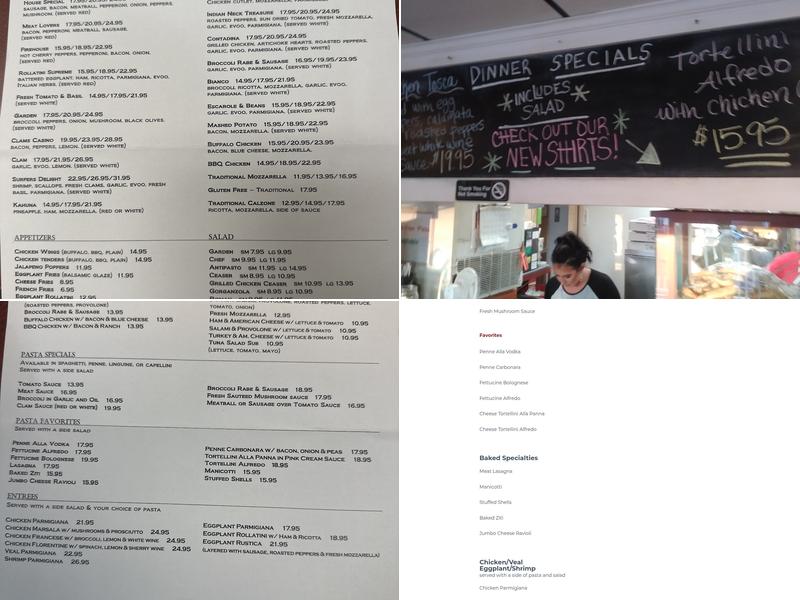 Indian Neck Pizza Menu