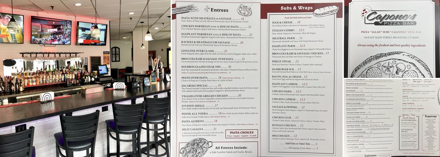 Capone's Pizza Bar Menu