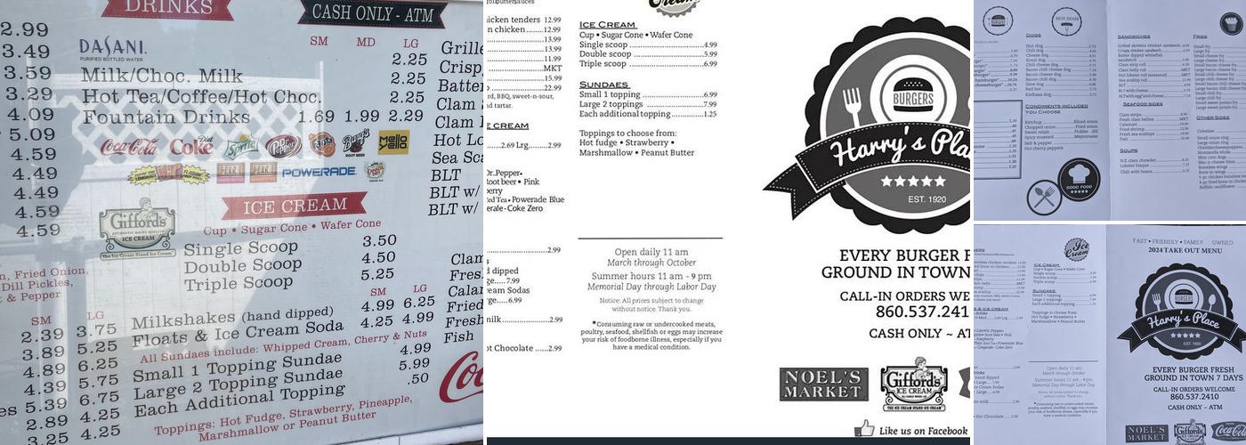 Harry's Place Menu