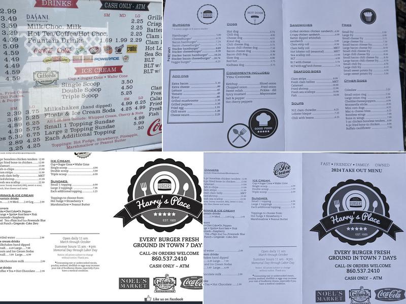 Harry's Place Menu