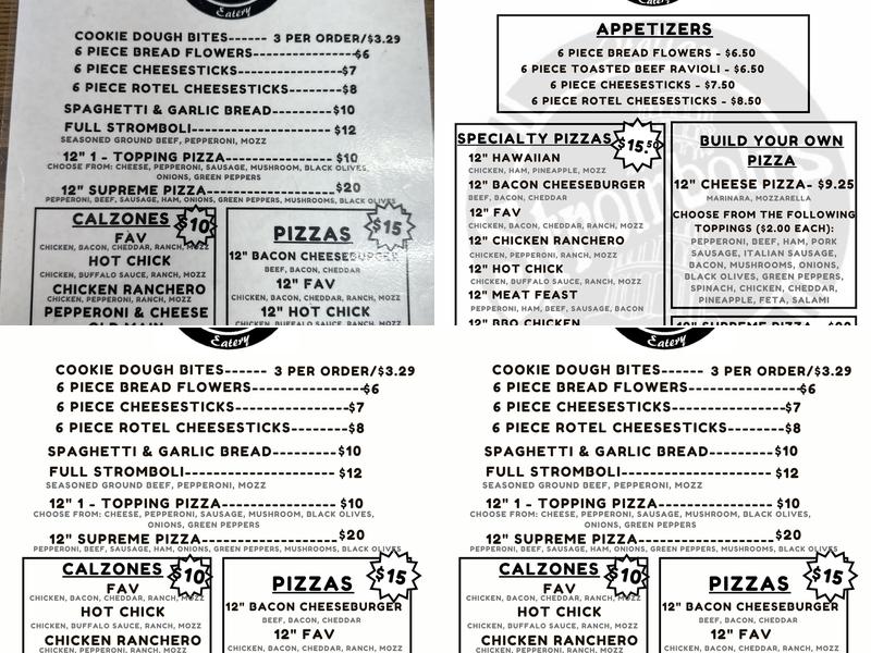 Stromboli's Menu