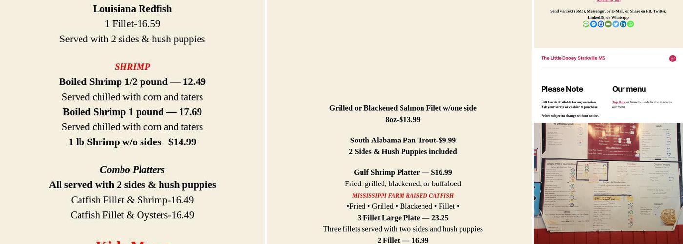 The Little Dooey Menu