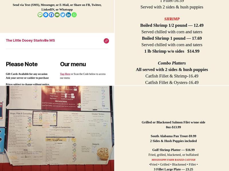 The Little Dooey Menu