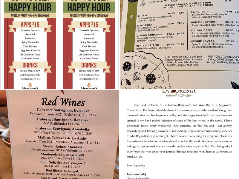 La Foresta Restaurant Menu