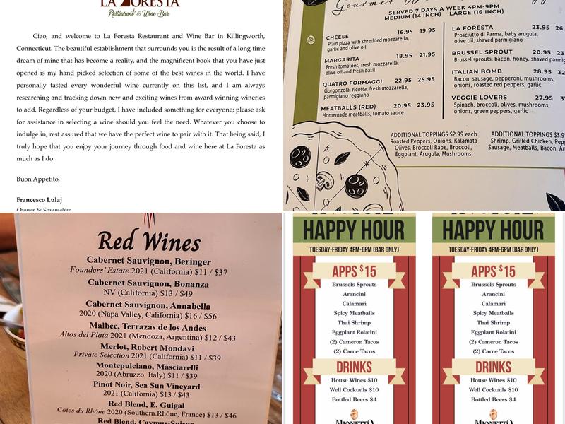 La Foresta Restaurant Menu