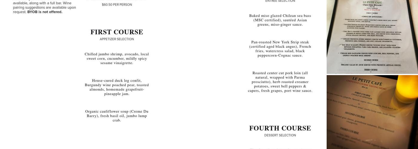 Le Petit Café Menu