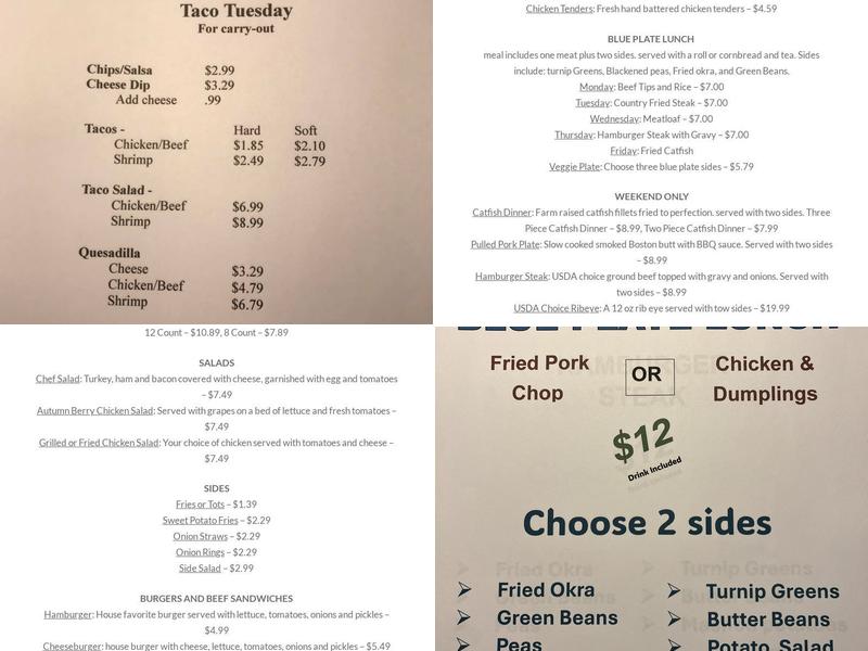 Pheba’s Diner Menu