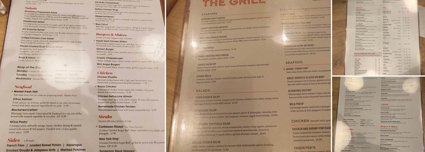 Central Station Grill Menu