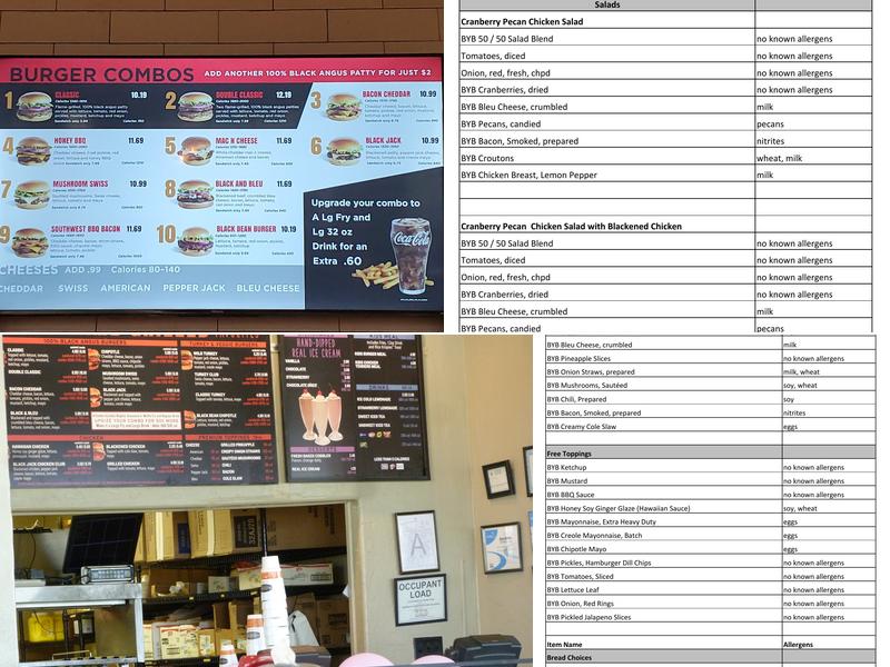 Back Yard Burgers Menu