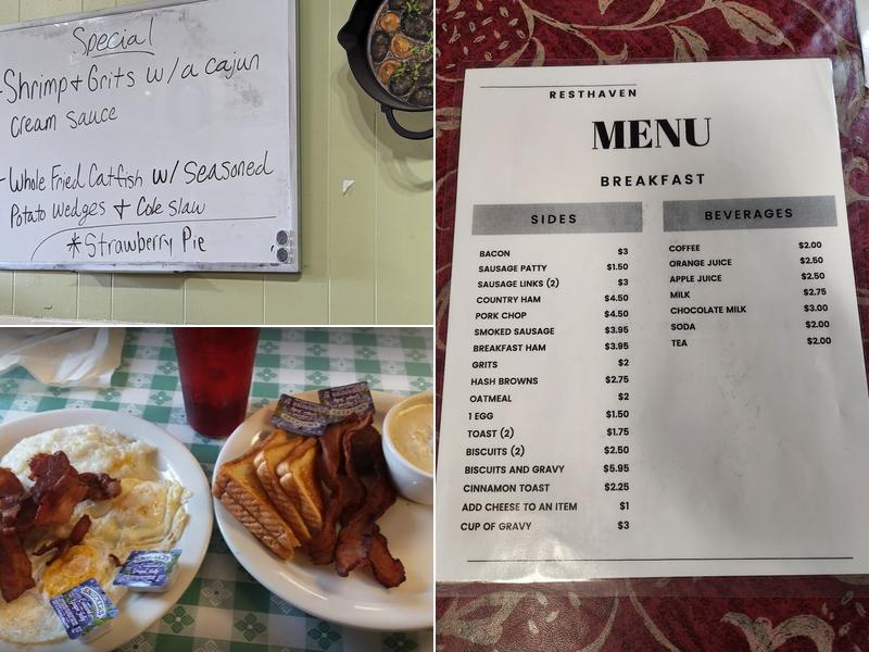 Rest Haven Menu