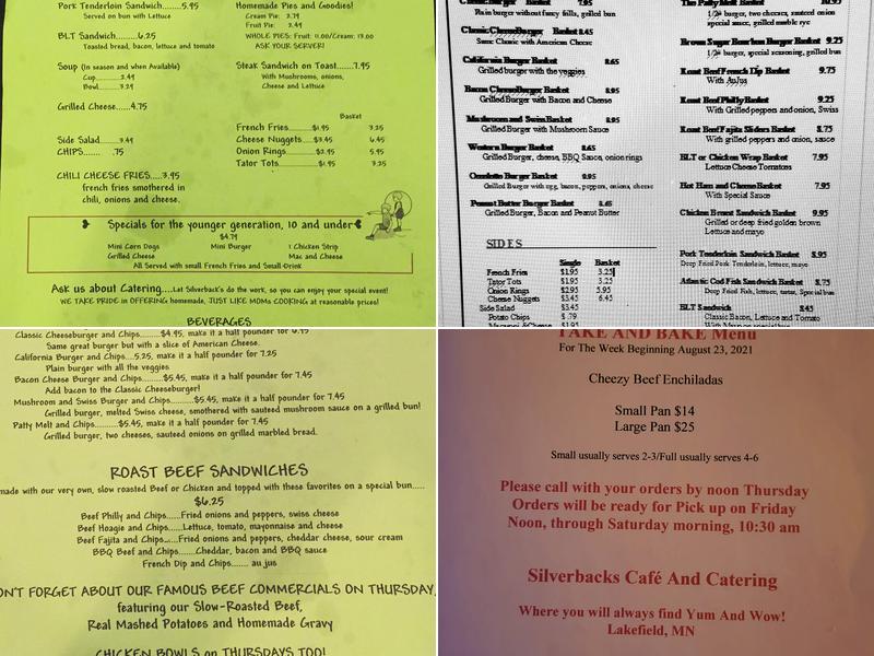 Silverback's Menu