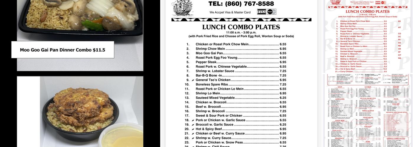 Hong Kong Chinese Restaurant Menu