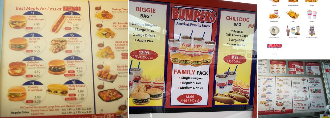 Bumper's Drive-in Menu