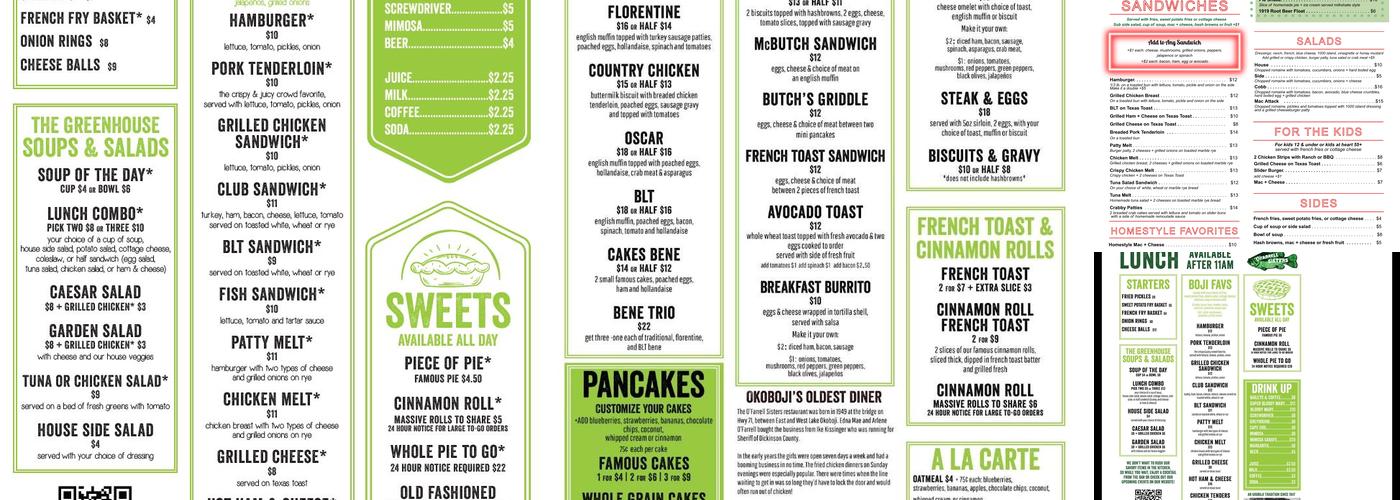 O'Farrell Sisters Menu