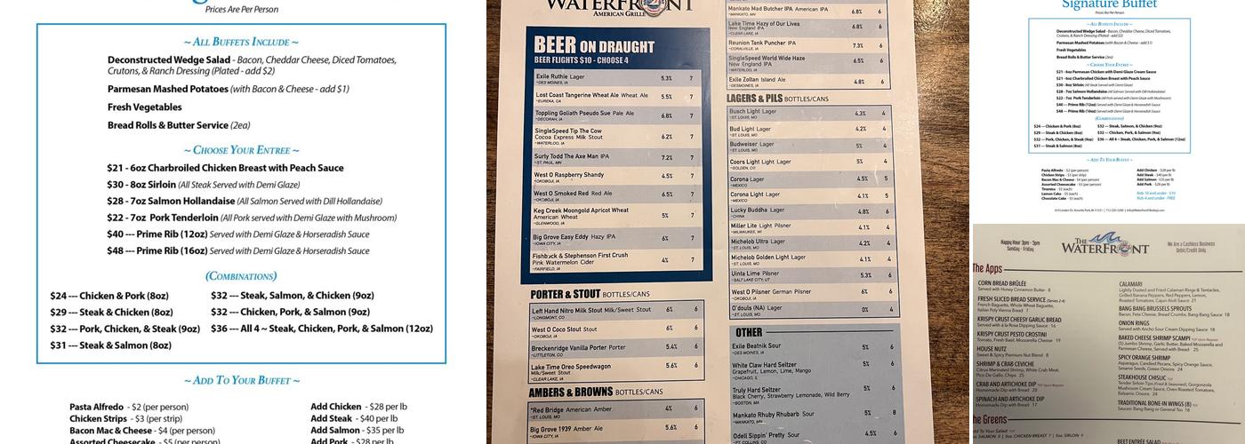 Waterfront Grille & Event Center Menu