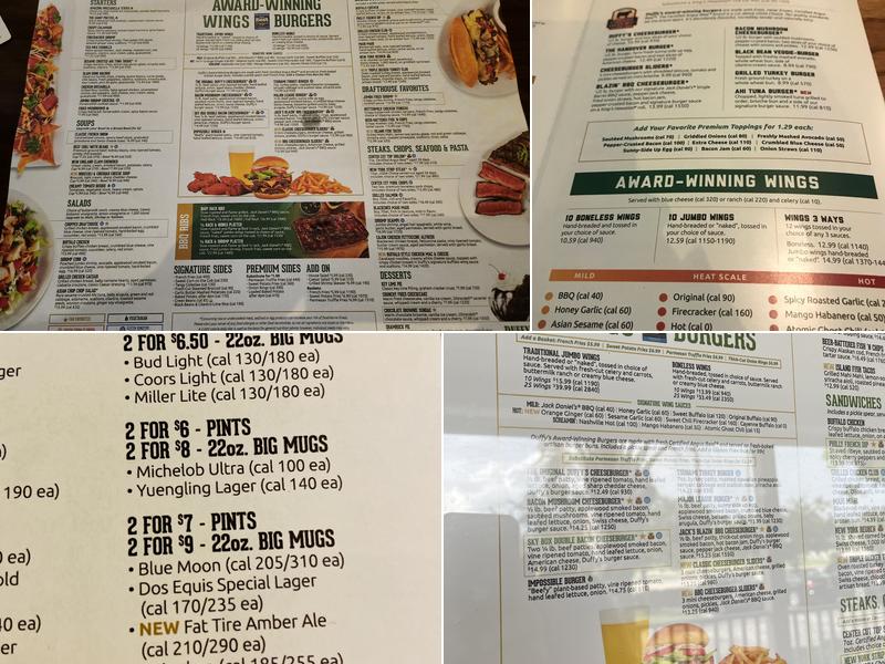 Duffy's Sports Grill Menu