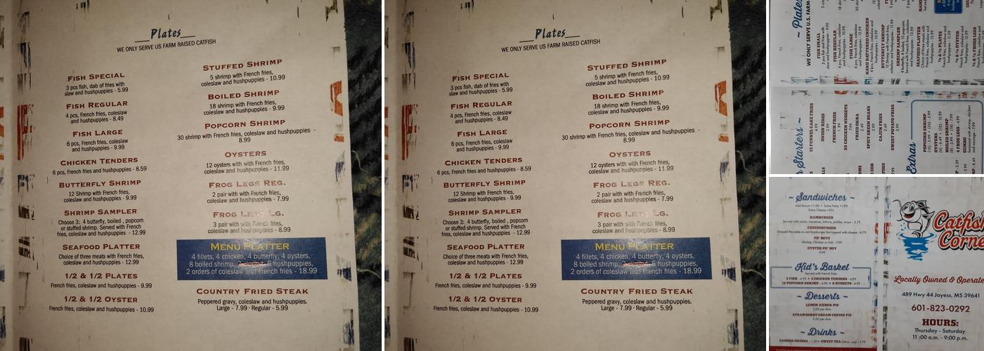 Catfish Corner Menu