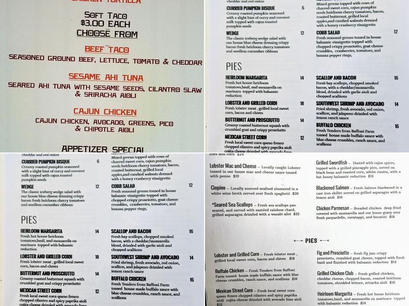 Thirsty Gull, Killingworth Menu