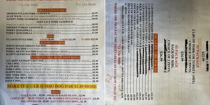 Oaktree Bar-B-Que Menu