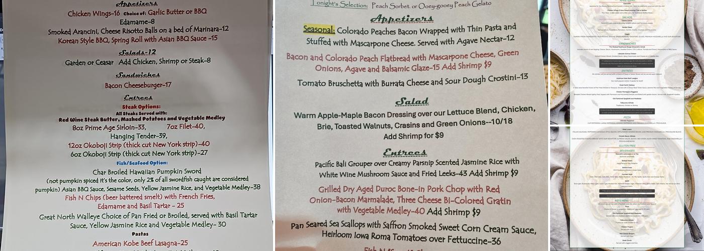 Kazarelli's At Millers Bay Menu