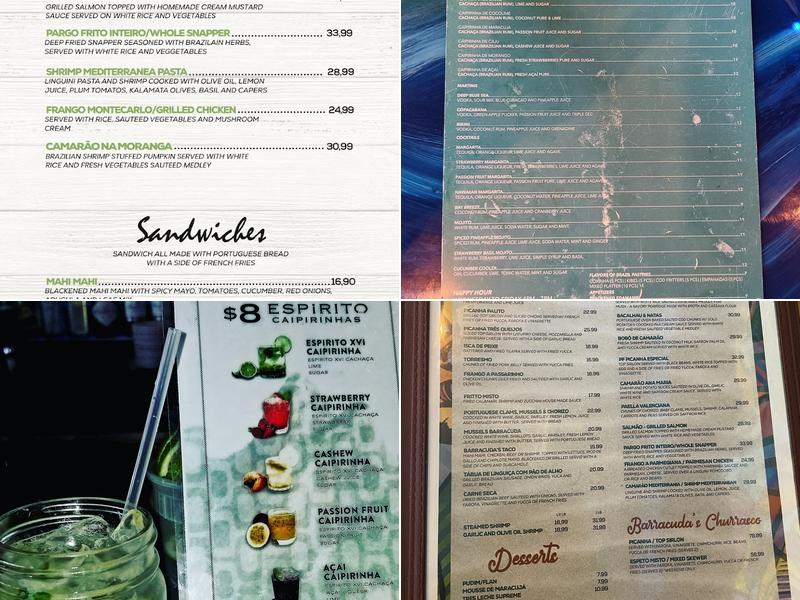 Barracuda Seafood and Grill Menu
