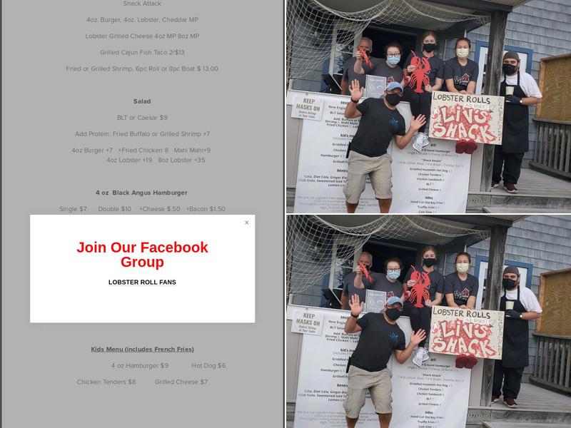 Liv's Shack Westbrook Menu