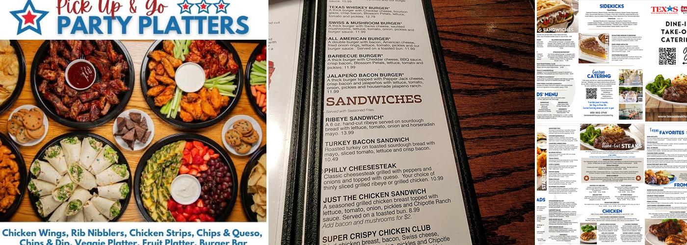 Texas Steakhouse & Saloon Menu