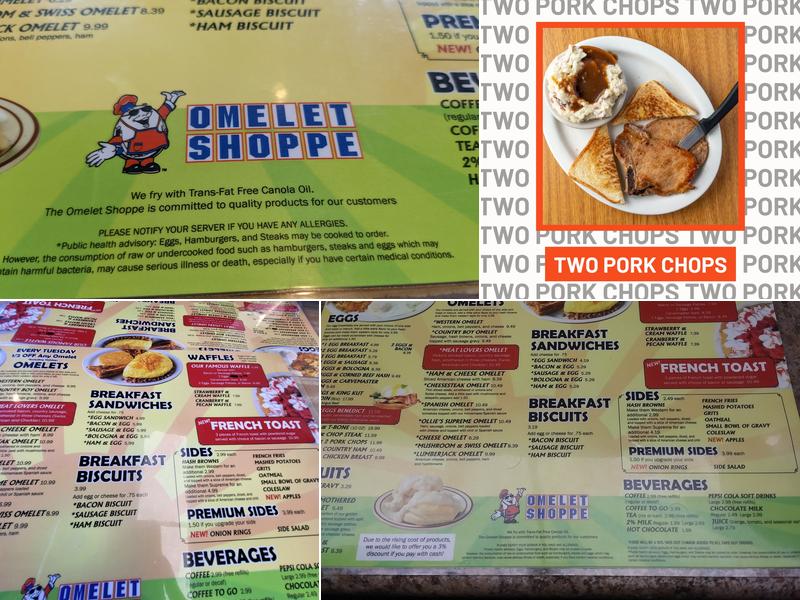 Omelet Shoppe Menu