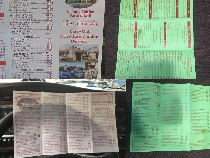 Young Chow's Restaurant Menu