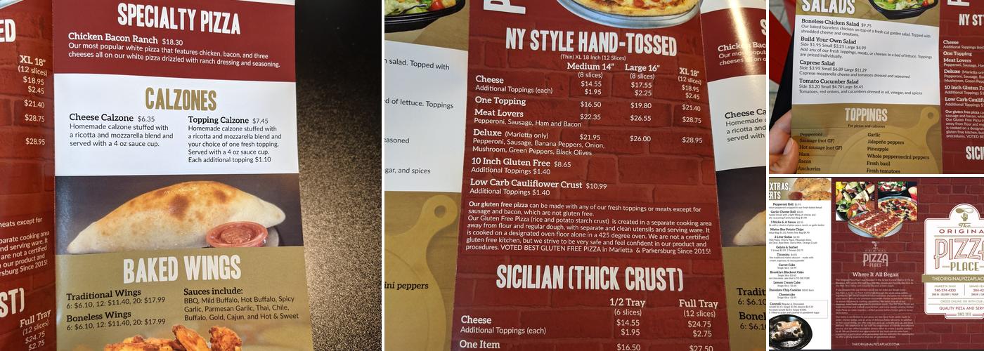 The Original Pizza Place Menu