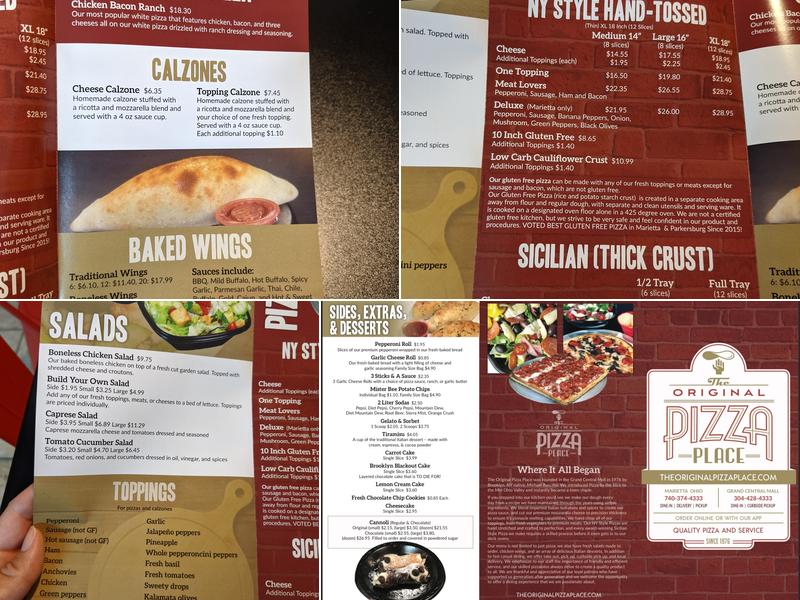 The Original Pizza Place Menu