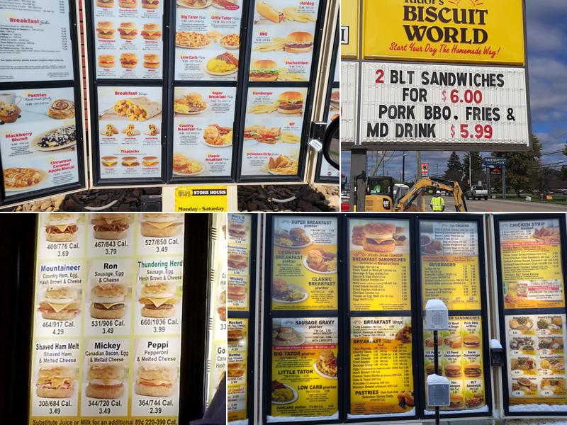 Tudor's Biscuit World Menu