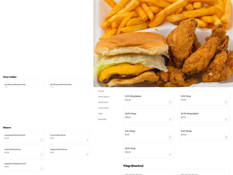 Lizzy's Menu