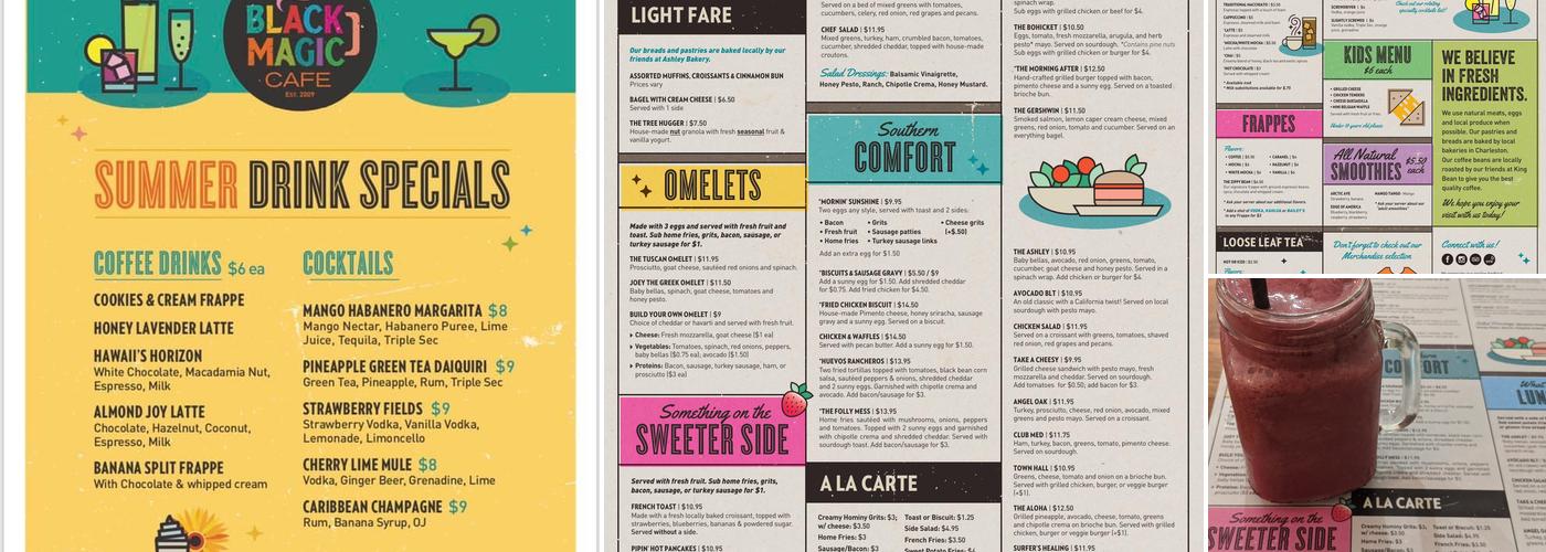 Black Magic Cafe Menu