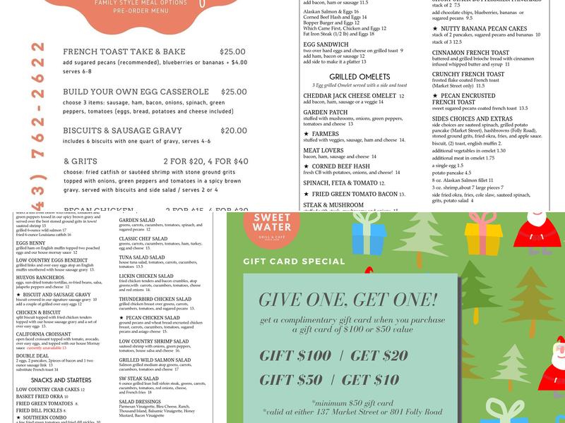 Sweetwater Cafe Menu