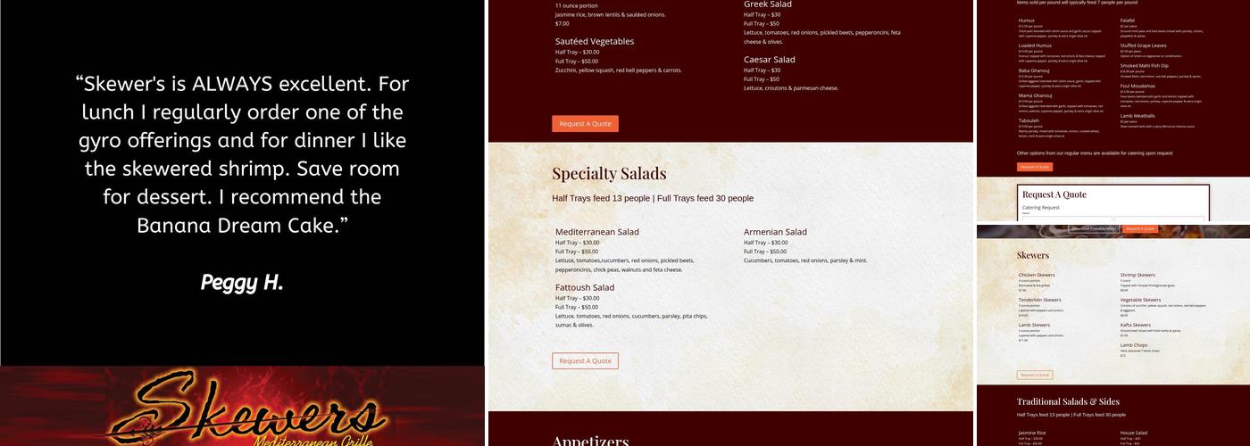 Skewers Mediterranean Grille Menu