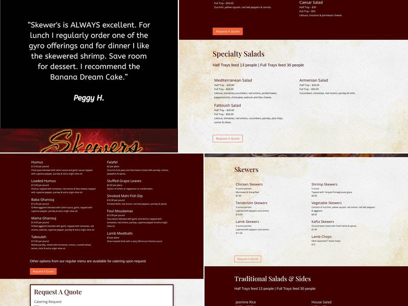 Skewers Mediterranean Grille Menu