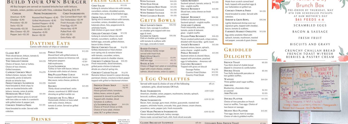 Mulberry Lane Cafe Menu