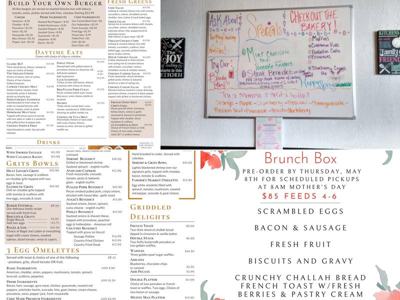 Mulberry Lane Cafe Menu