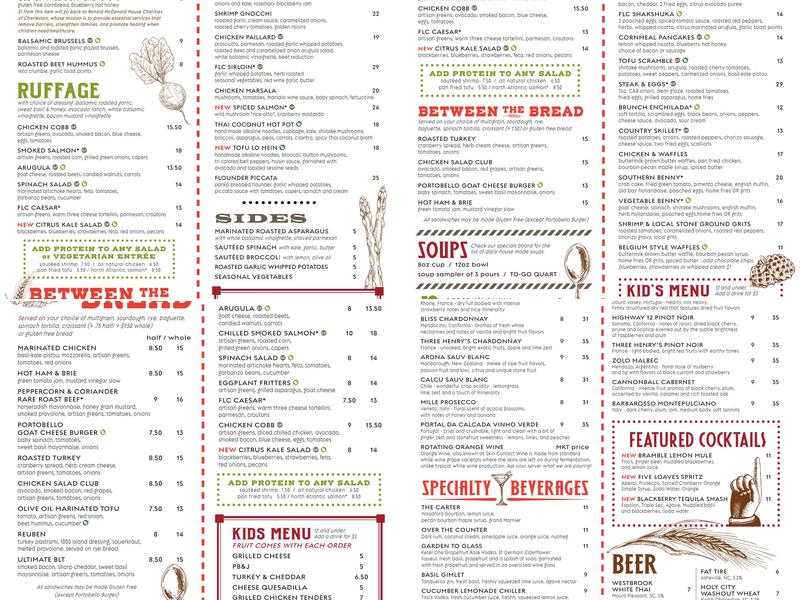 Five Loaves Cafe Menu