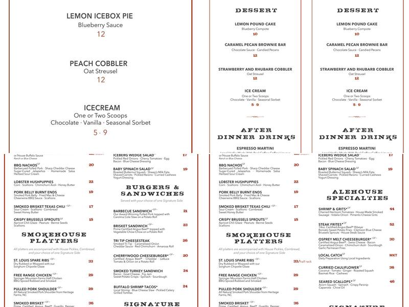 Cherrywood BBQ & Ale House Menu